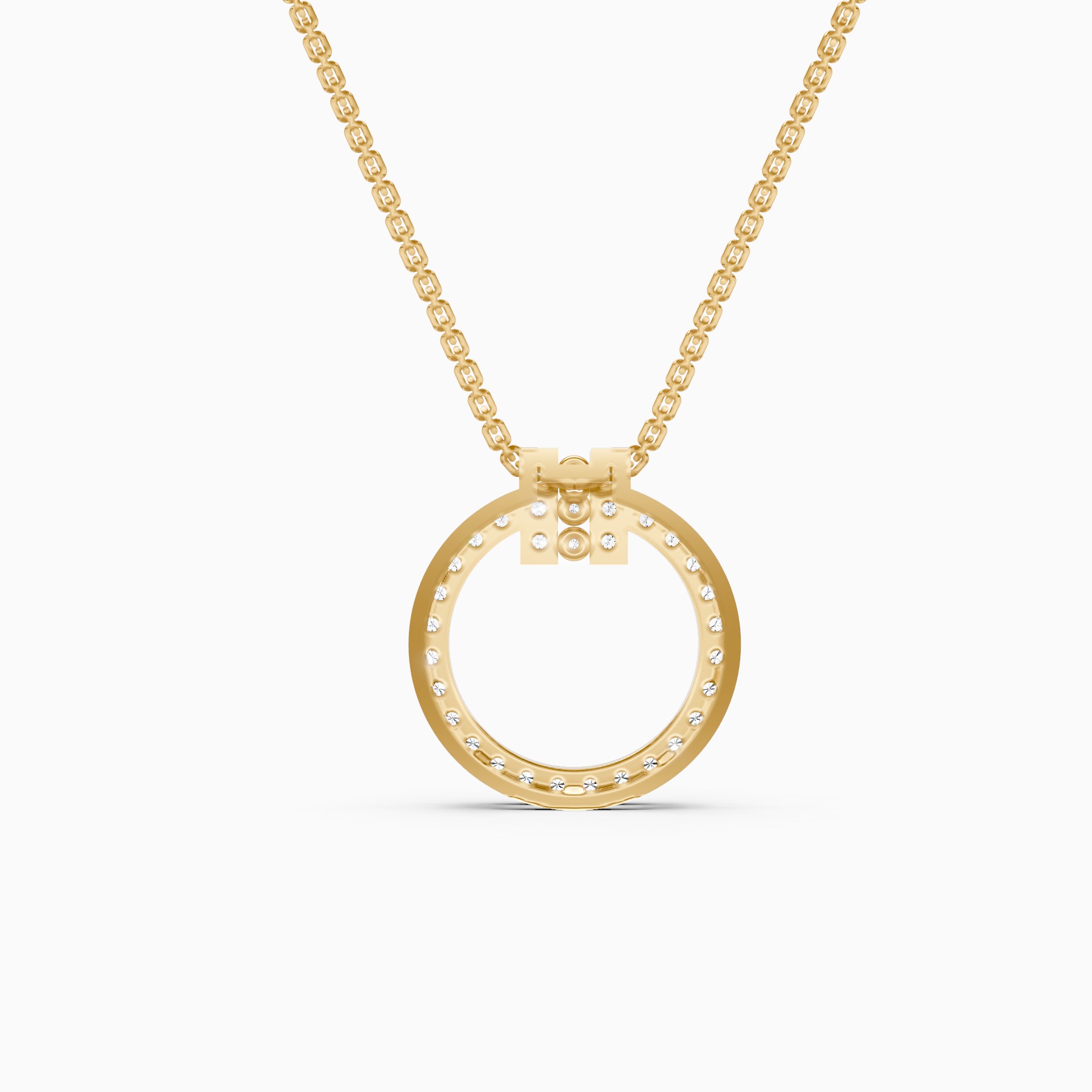 Stylish Circle Lab Grown Diamond Pendant
